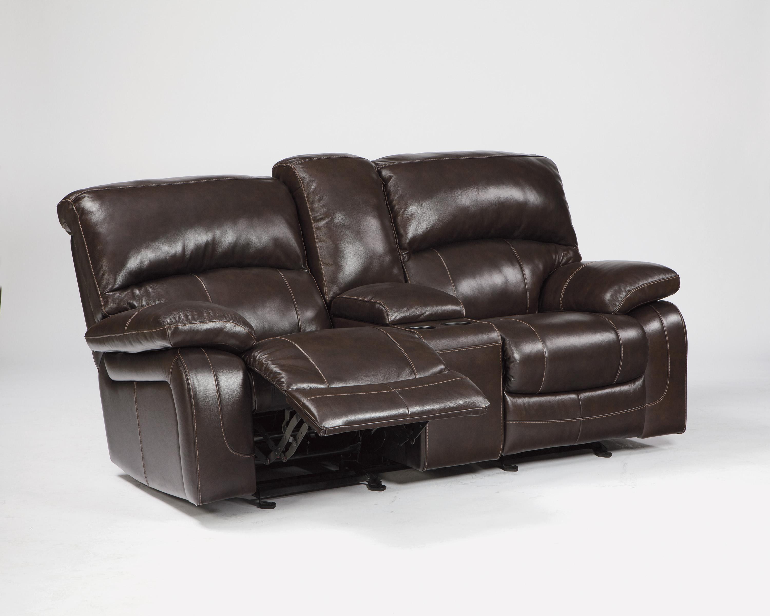 Signature Design by Ashley Damacio Dark Brown Leather Match Glider